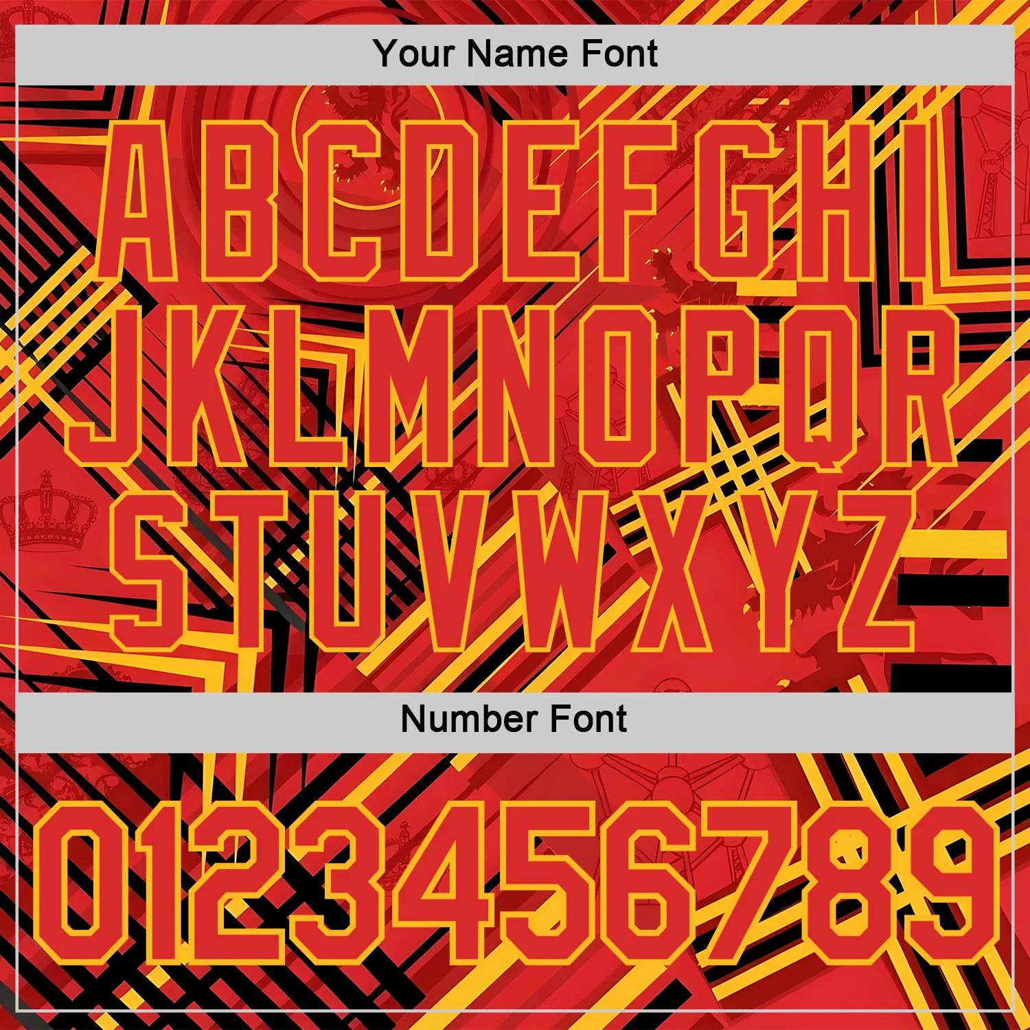 Custom Red Yellow-Black Belgium Abstract Soccer Jersey Performance T-Shirt - Image 4