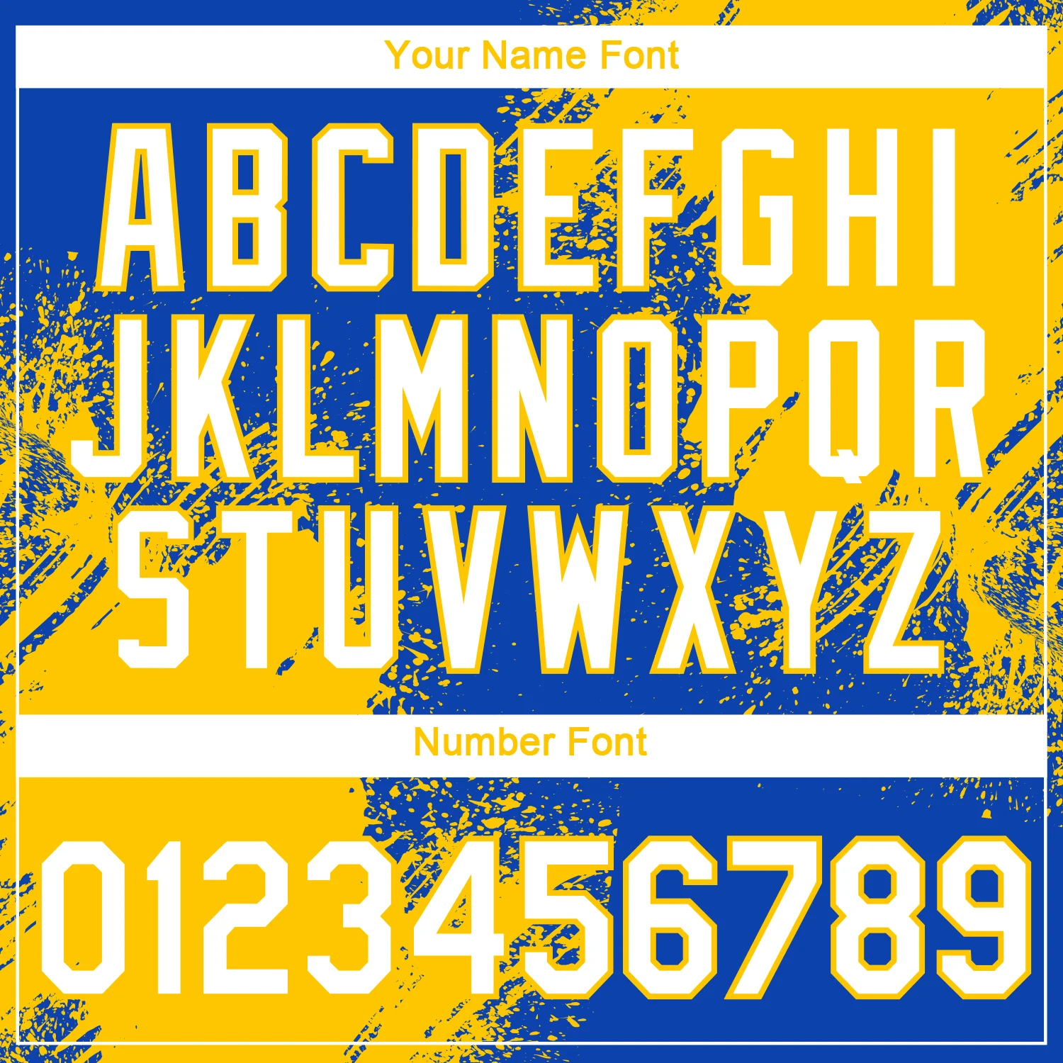 Custom Thunder Blue White-Yellow 3D Pattern Design Abstract Brush Stroke Performance T-Shirt - Image 4