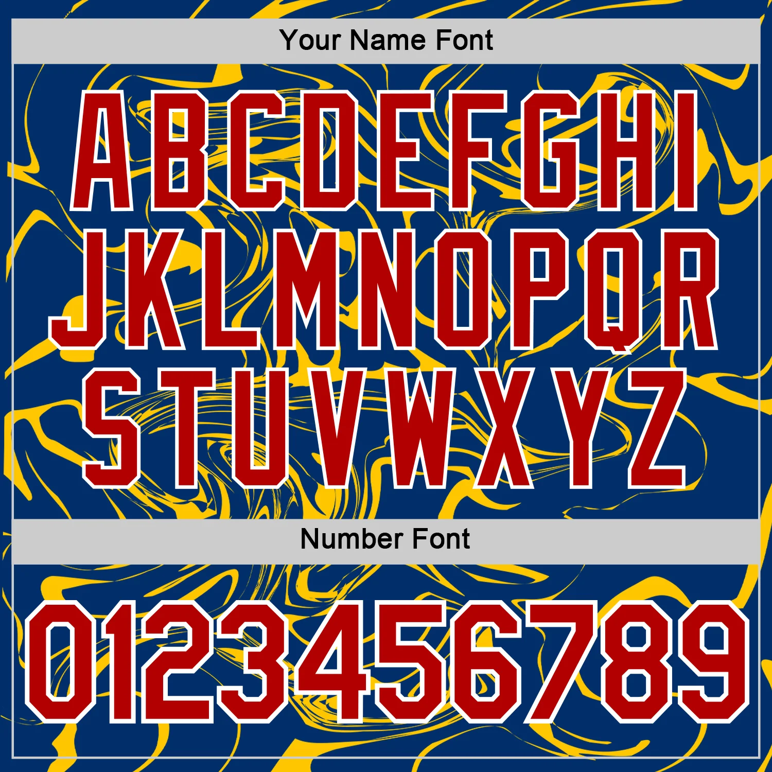 Custom US Navy Blue Red-Yellow 3D Esports Performance T-Shirt - Image 4