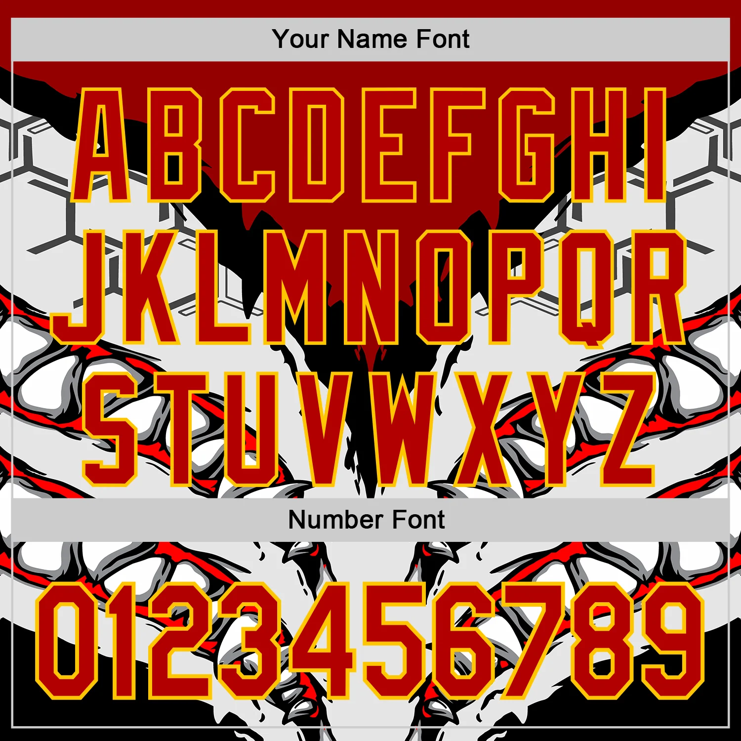 Custom White Red-Yellow 3D Pattern Design Burner Costumes Shark Teeth Authentic Baseball Jersey - Image 5